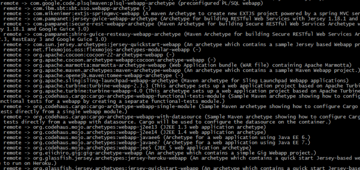 maven arcetype generate preview
