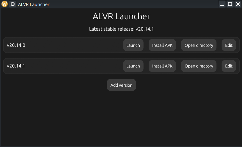 Подключение шлема Pico 4 Ultra в Linux. ALVR Launcher