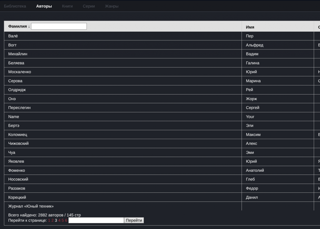 Переработка библиотечного софта. Страница авторов